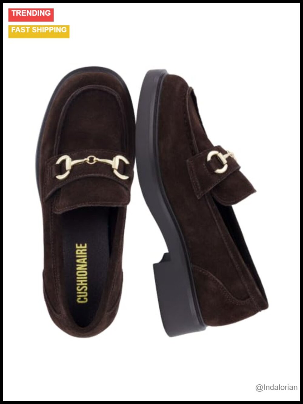 Suede Leather Loafers Womens Slip On Chunky Sole Work Shoe